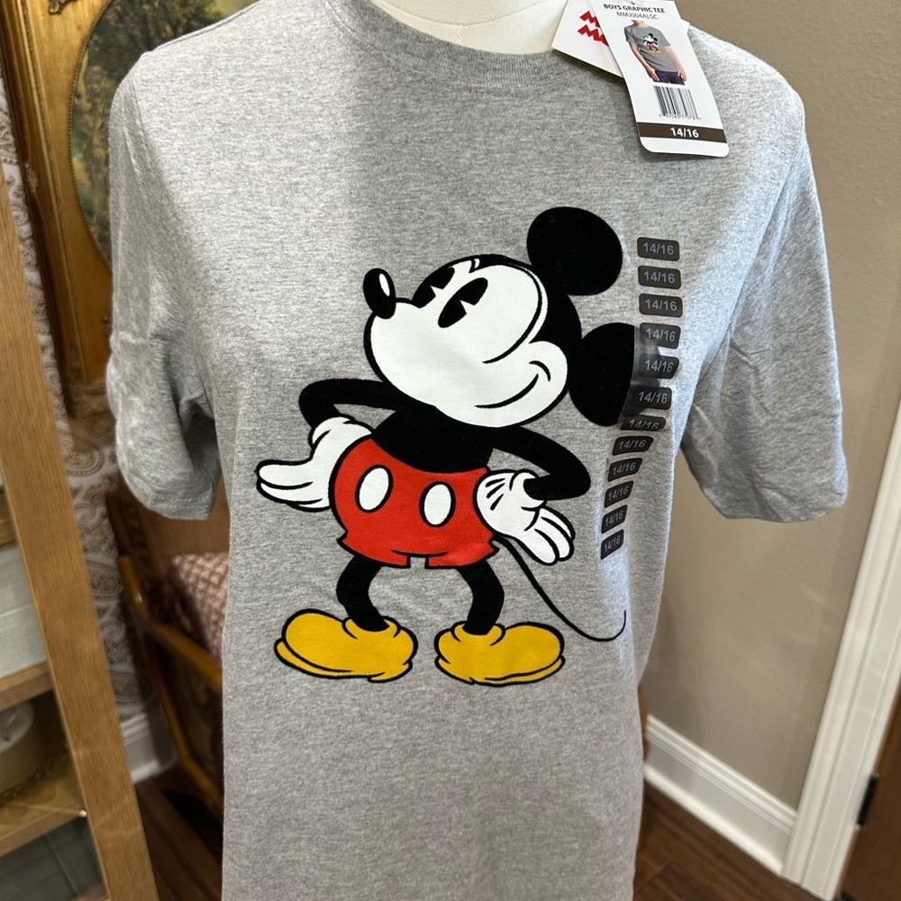 Disney Gray Mickey Mouse T-Shirt Youth 14/16